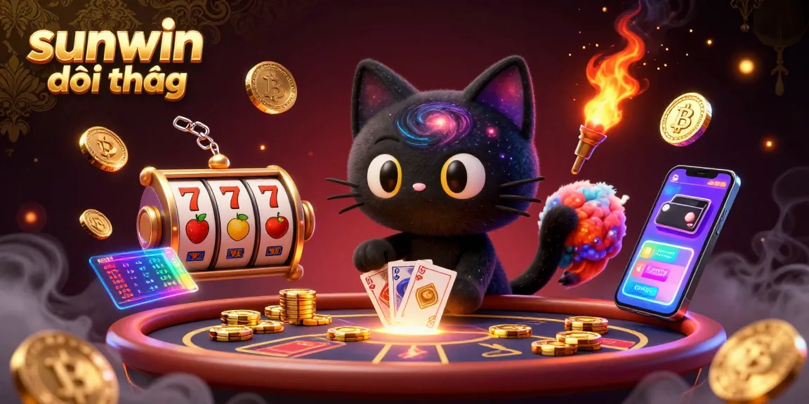 Engage with sunwin đổi thưởng and win big at a cosmic casino with a black hole cat and nebula fox!