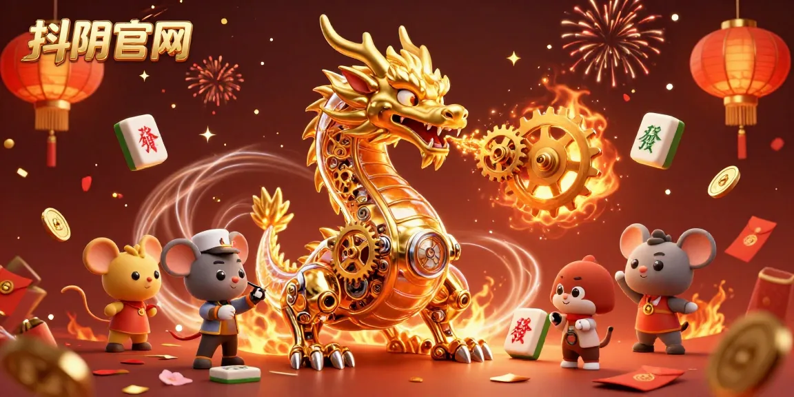 Engage with the vibrant 抖阴官网 scene featuring a golden dragon, video elements, and festive details that enhance your gaming experience.