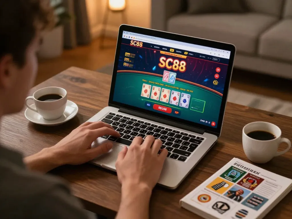 Engaging online gambling moment on SC88 platform showcasing live dealer game strategy.