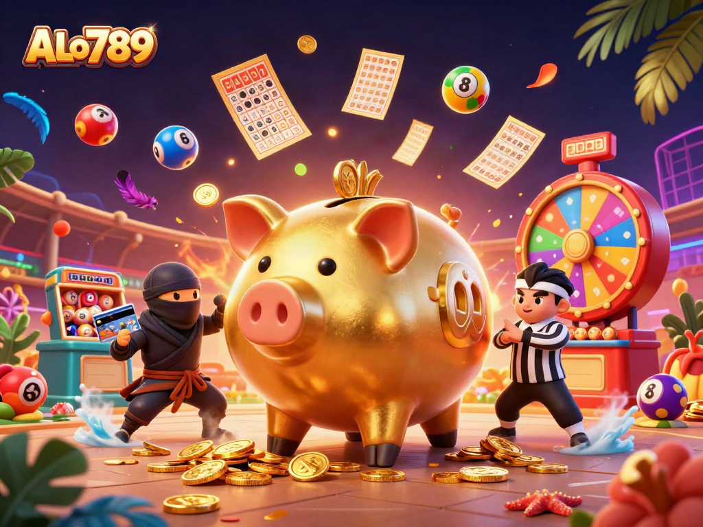 Join the excitement of ALo789 cockfighting with bold characters and vibrant elements in a dynamic scene.