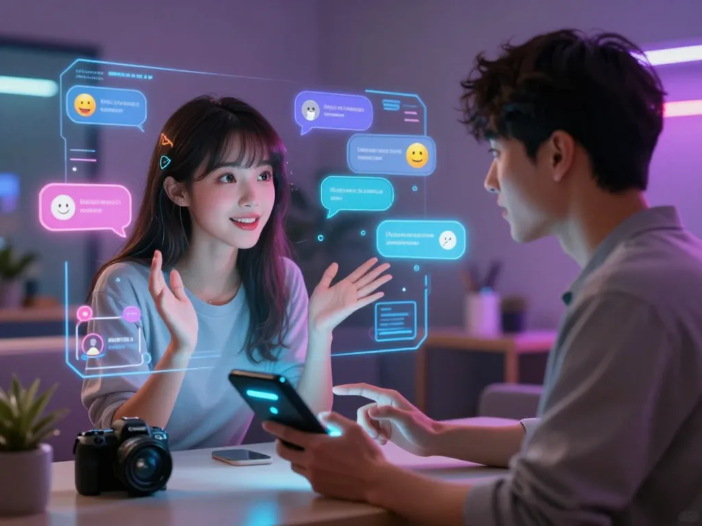 Immersive porn chat ai experience with animated characters and interactive interface, depicting engaging conversations.