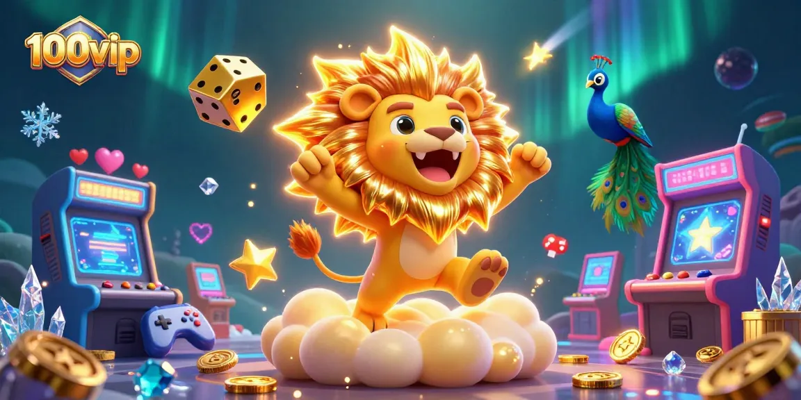 Experience thrilling gaming at 100vip with vibrant casino elements and a stunning 3D scene.