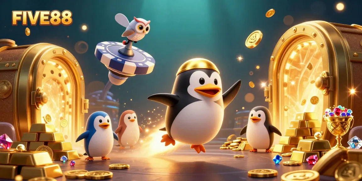 Experience the excitement of FIVE88 with a dazzling casino-themed space adventure featuring gold and gems.
