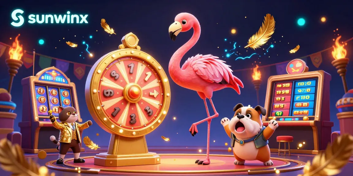 Win big at sunwinx with exciting characters in a vibrant casino scene full of action and rewards.