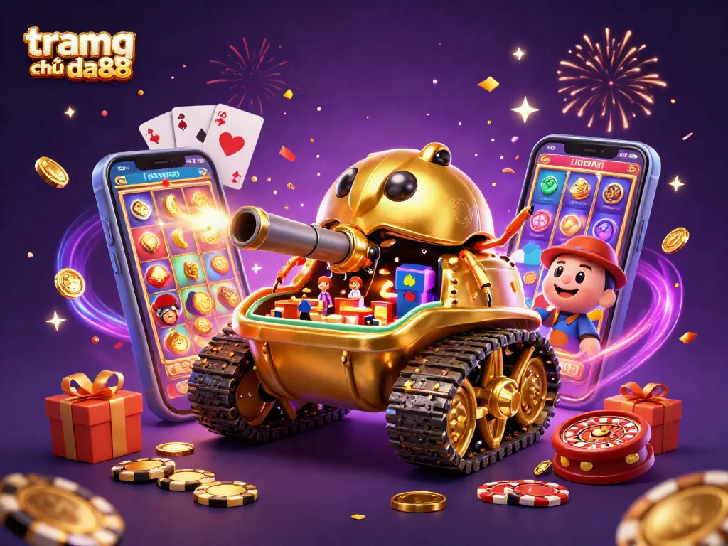 Experience the excitement of tramg chủ da88 with a captivating 3D cartoon casino scene featuring winning elements.