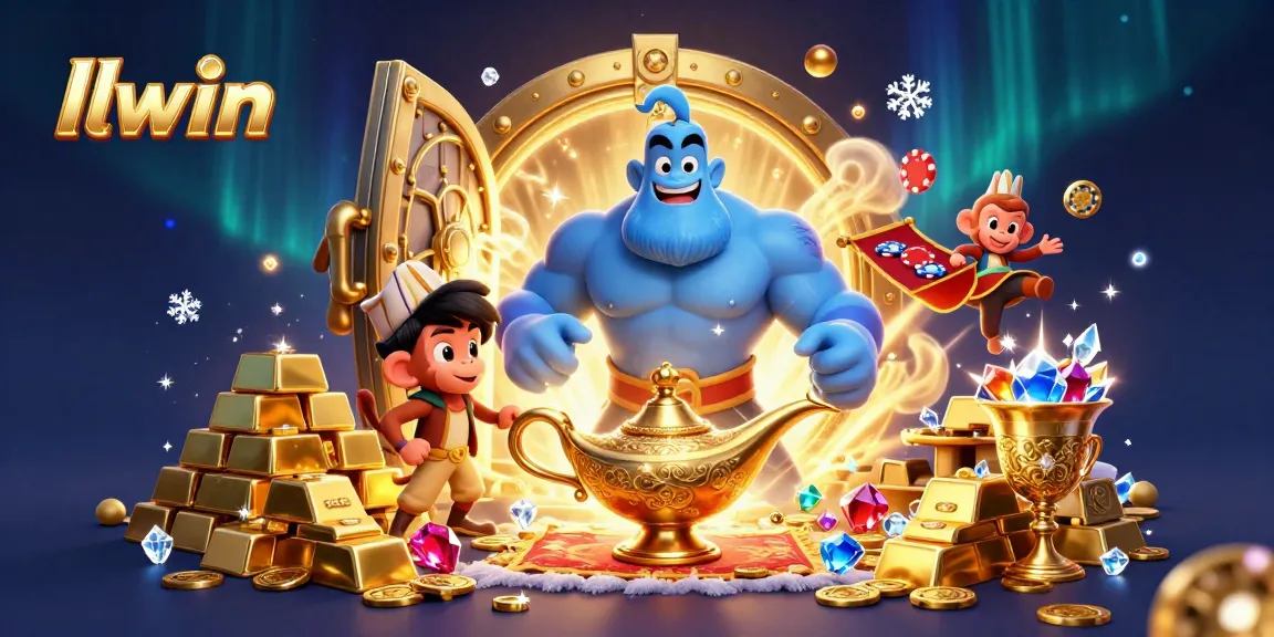 Engage with the magic of llwin through a vibrant casino illustration filled with treasures and adventure.