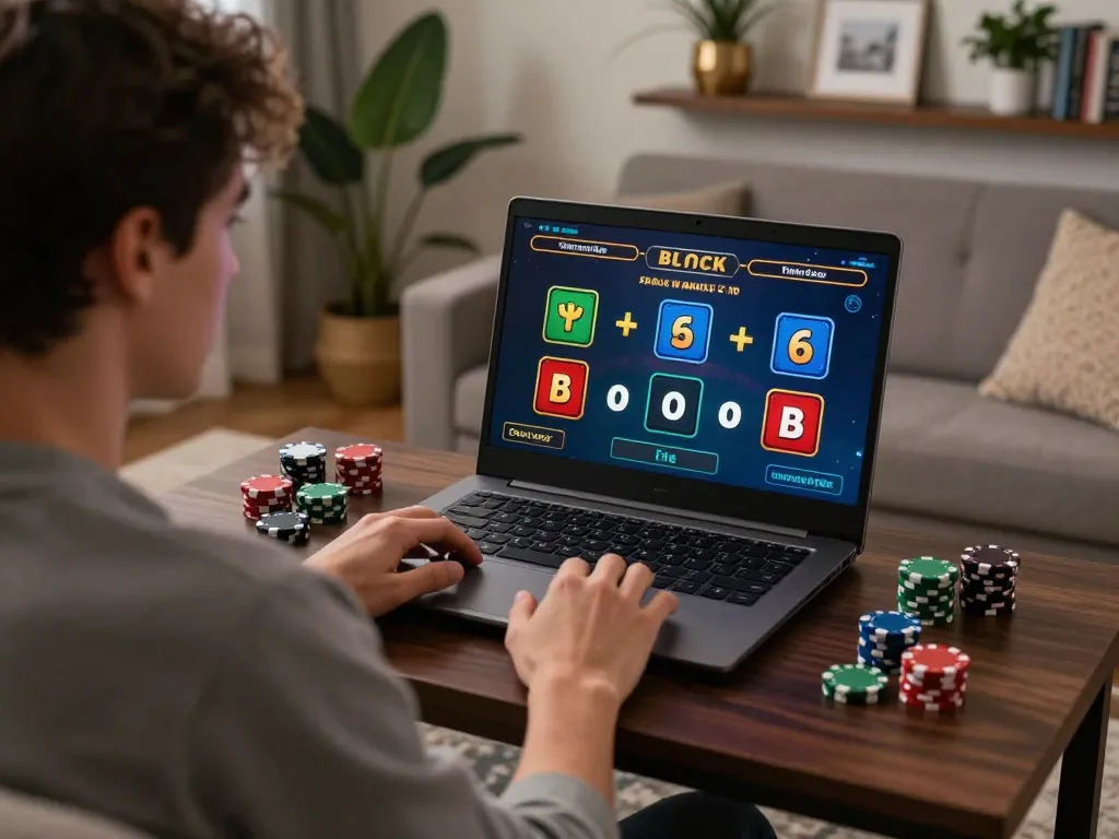 Player engaging in a live dealer game on the 88vv platform from the comfort of a stylish home.