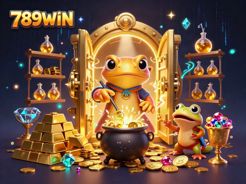 Experience the golden transformation at 789WIN with magical alchemy creating gold coins!