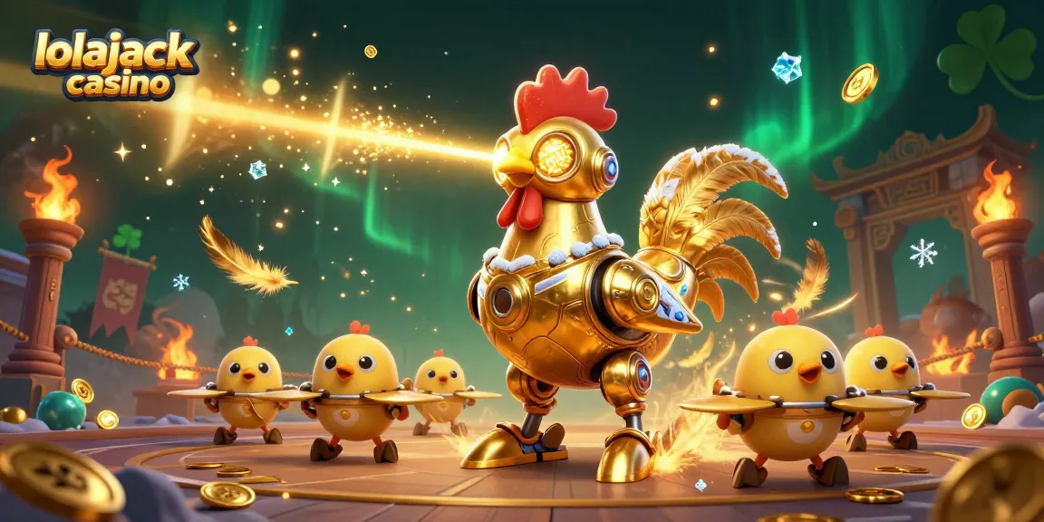 Experience excitement at lolajack casino with our vibrant 3D illustration of golden gaming characters!