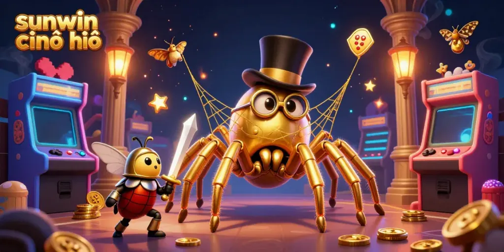 Experience the excitement of sunwin chính chủ in this vibrant 3D casino illustration.