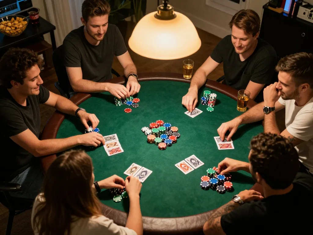RR88 players enjoying a strategic poker night filled with excitement and camaraderie