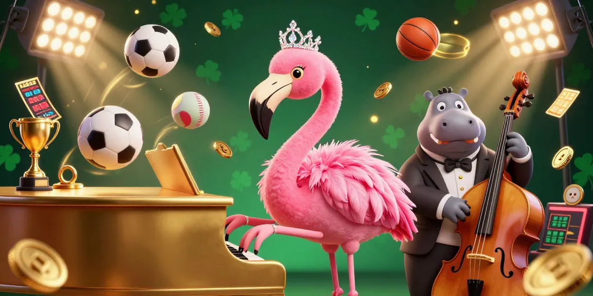 Experience the excitement of lu88 gaming with vibrant characters and dynamic sports elements in this detailed casino illustration.