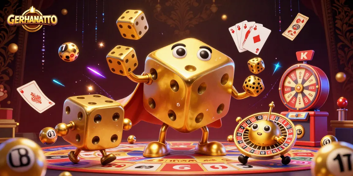 Gerhanatoto menampilkan keajaiban hasil undian dengan bola lotere dan kartu bingo yang bersinar.