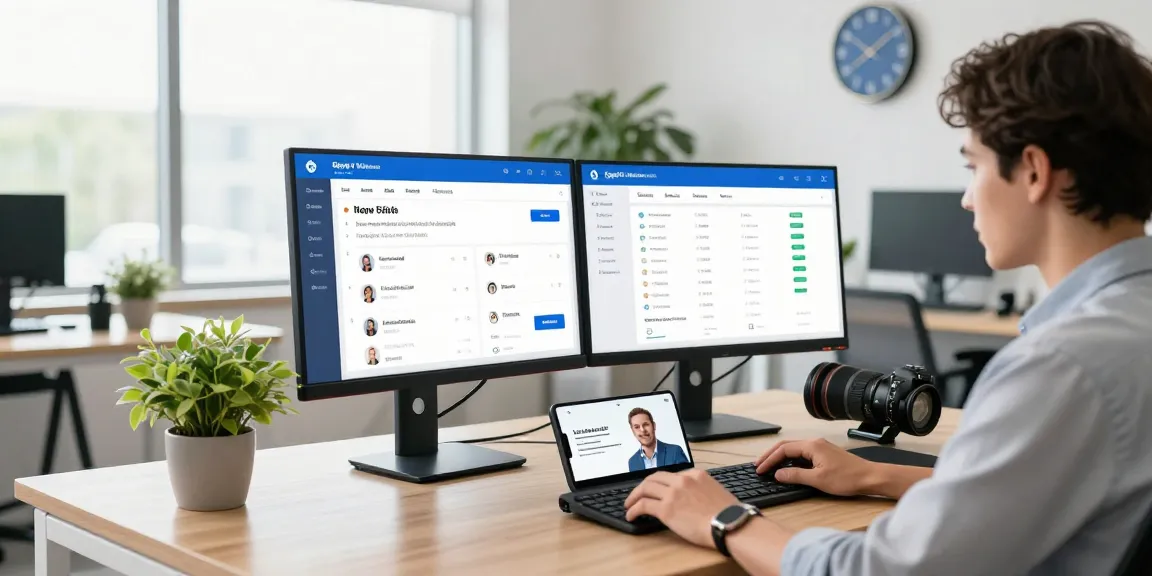 Age verification system dashboard displaying analytics in a modern office.