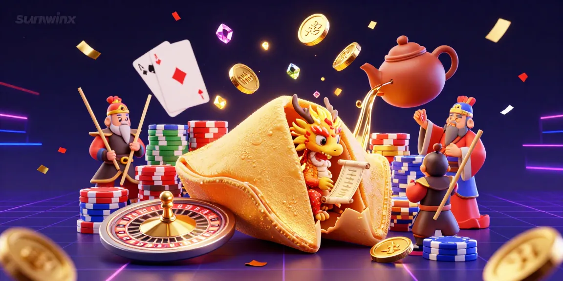 Engage in winning with sunwinx, featuring a dramatic 3D scene of casino enchantment with golden treasures.