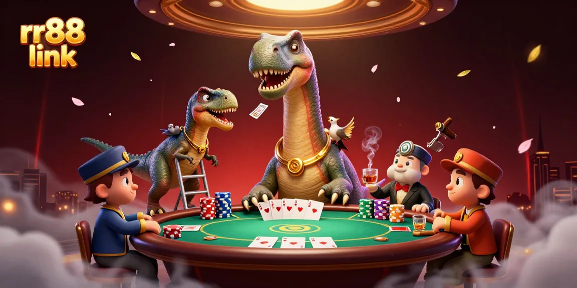 Join the excitement with rr88 link, featuring dynamic 3D characters in a vibrant casino setting.