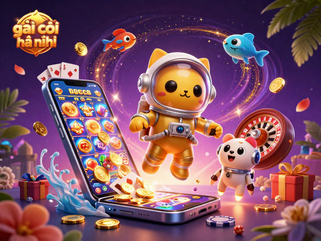 Engage with gái gọi hà nội by navigating dynamic gambling elements in a vibrant illustration.