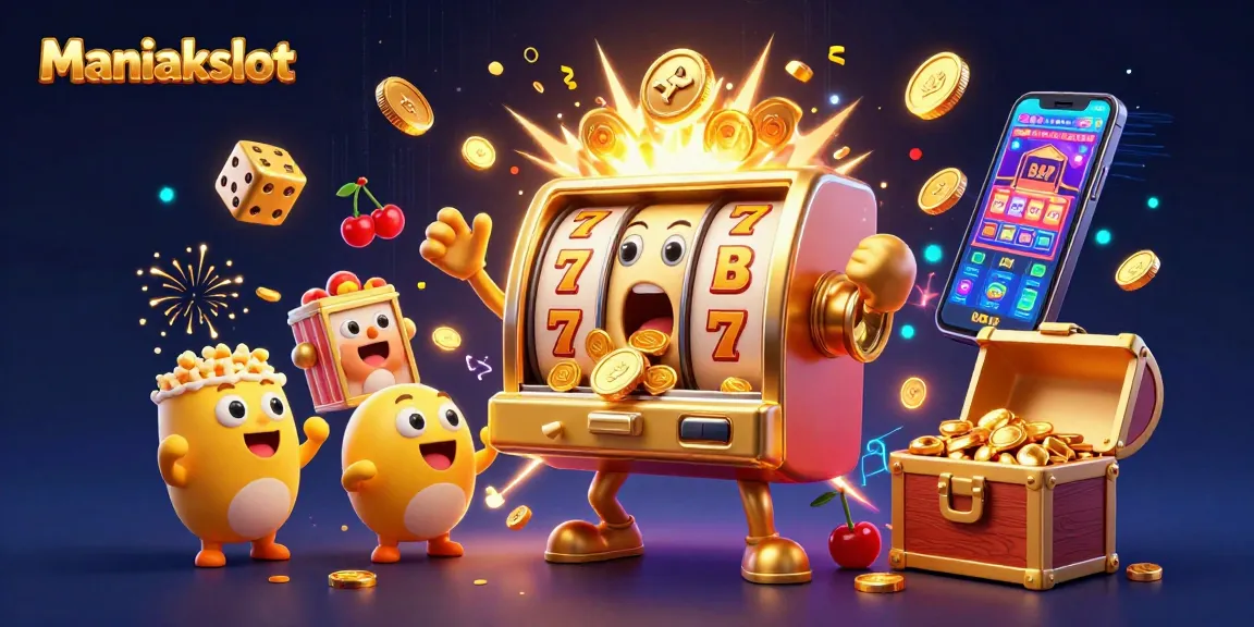 Engage in thrilling gameplay at Maniakslot with dynamic slot machine characters and vibrant casino elements.