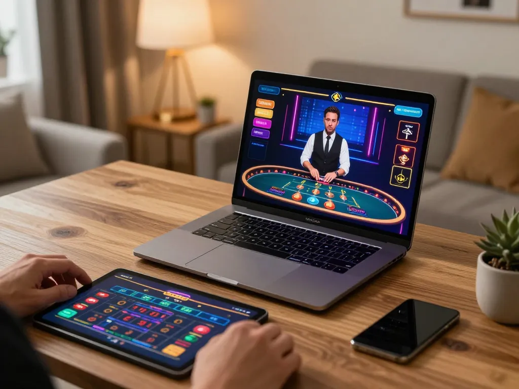 Daga online casino player engaged in strategic gameplay with live dealer