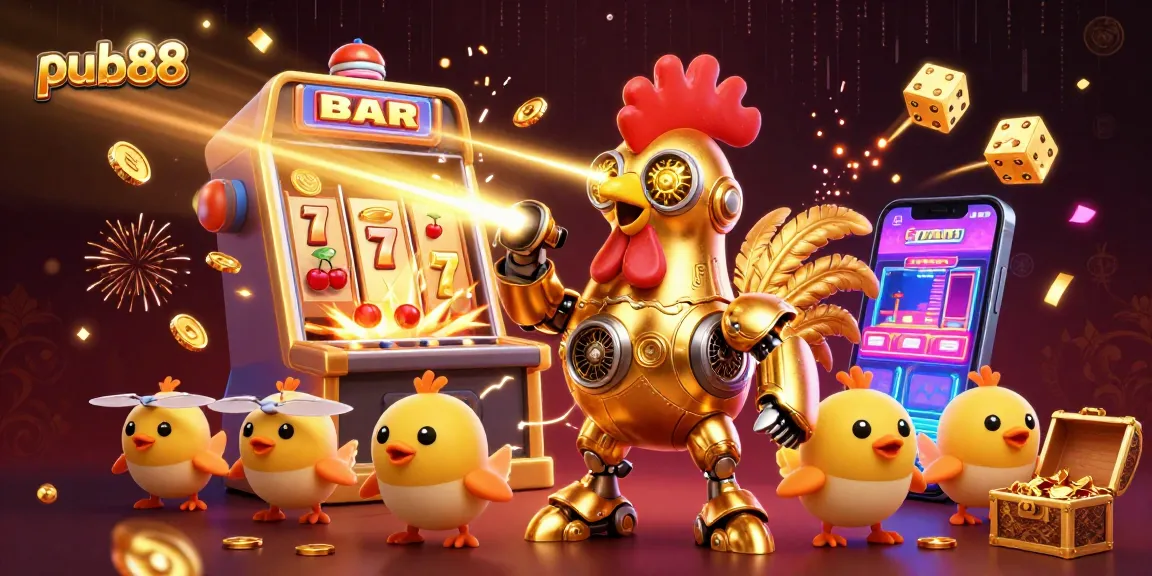 Experience thrilling gameplay at pub88 with a vibrant 3D slot scene filled with gold and excitement