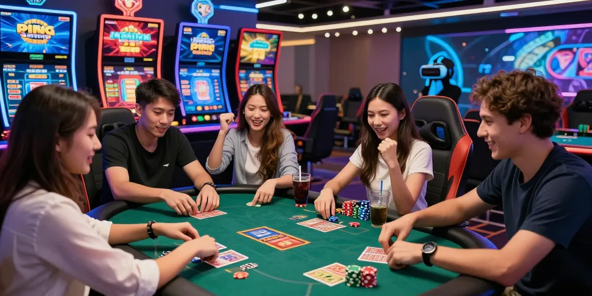 Pengalaman bermain 68 game bài yang seru dengan pemain muda merayakan kemenangan di kasino online.