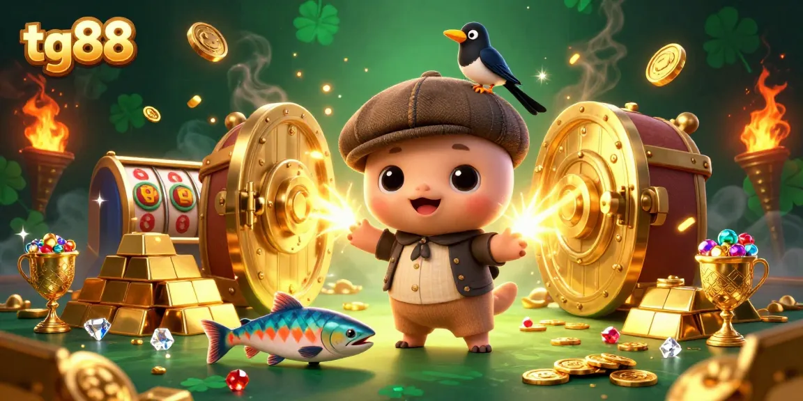 Experience thrilling jackpots and riches at tg88 with playful characters and a vibrant casino atmosphere.