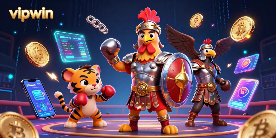 Engage in dynamic gambling action at vipwin with gladiator-themed characters in 3D illustration