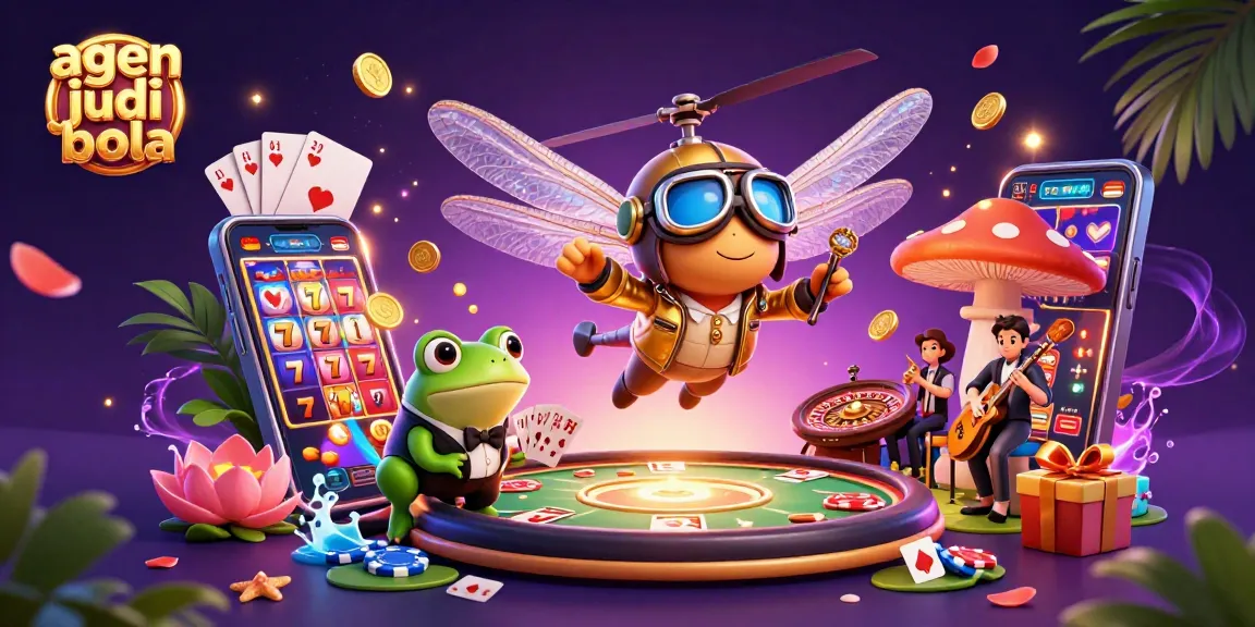 Experience the thrilling action of agen judi bola with an exciting casino scene featuring vibrant characters and dynamic gaming elements.